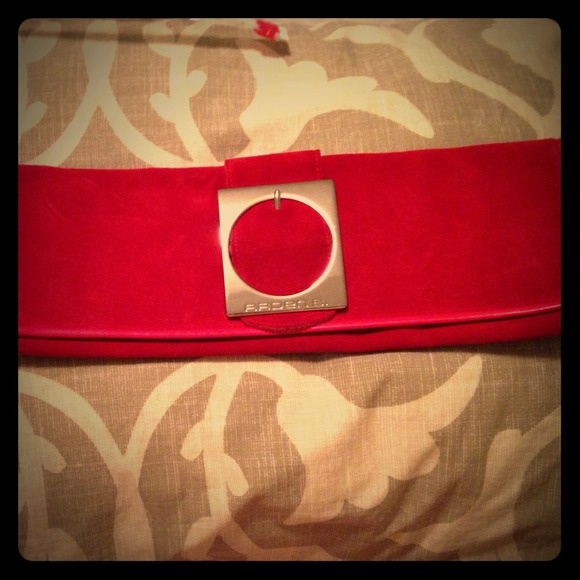 Genuine suede clutch