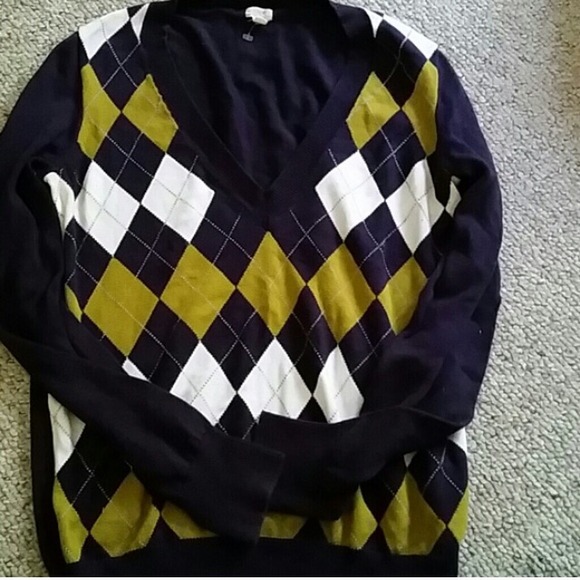 J. Crew Argyle Sweater - Picture 2 of 2