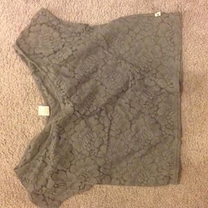 Hollister gray lace crop top