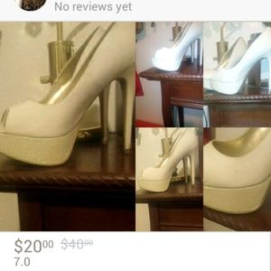 Ivory peep toe heels