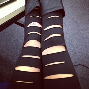 Black Slit Leggings