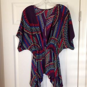 Polka dot kimono top