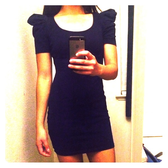 Navy blue bandage dress