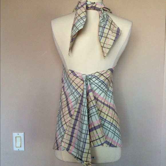 Levi's Lady Style Backless Halter Check Top - Picture 2 of 4