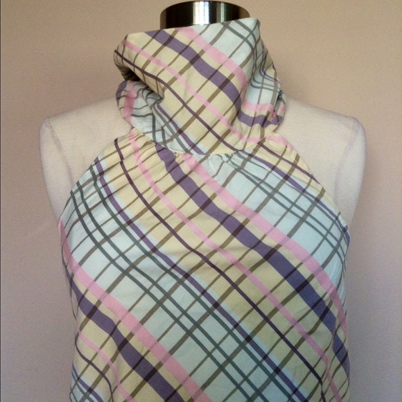 Levi's Lady Style Backless Halter Check Top - Picture 3 of 4