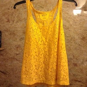 mustard yellow floral tank