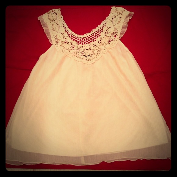 Rue21 Tops - Cream Crocheted Top