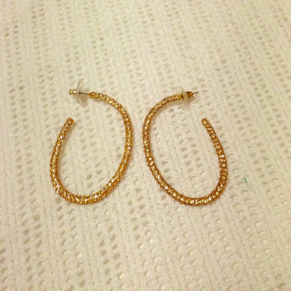 BCBG Jewelry - BCBG gold pave earrings