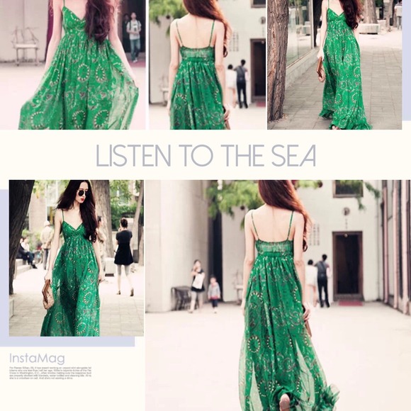 Dresses & Skirts - 🌺️HP 1/3,19🌺GORGEOUS EMERALD GREEN CHIFFON MAXI