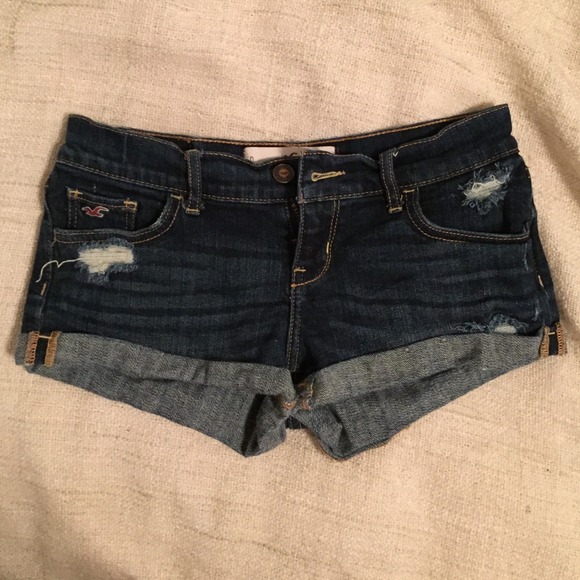 Distressed Hollister denim shorts