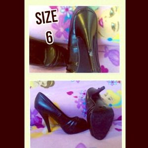 Black open toe high heels