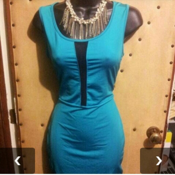 ☕️Cute Teal Bodycon Dress