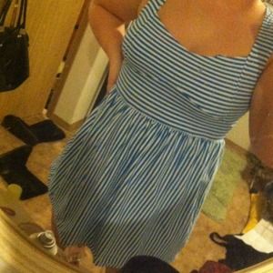 Blue striped dress