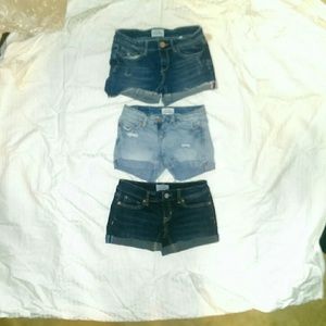 3 pair of Aeropostale denim shorts size 00