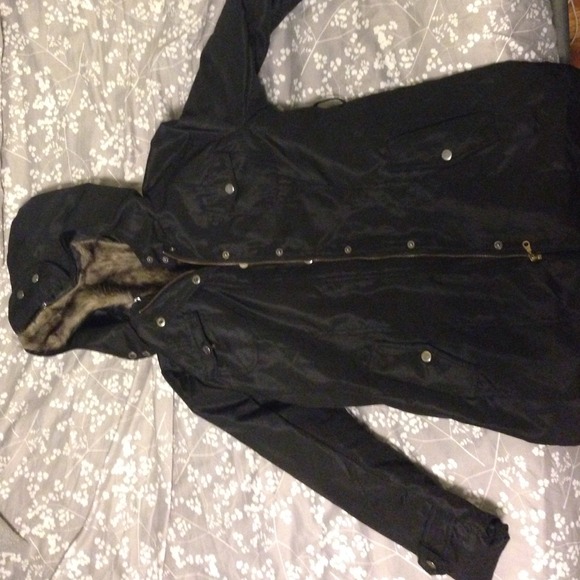 Black jacket with fur