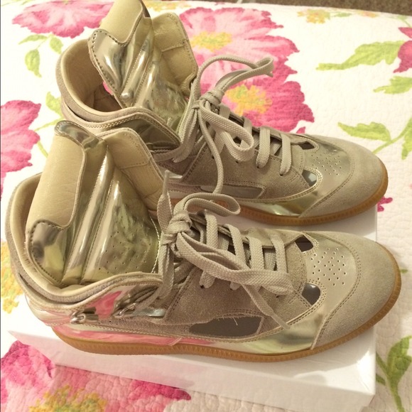 Maison Margiela high top cut out sneakers