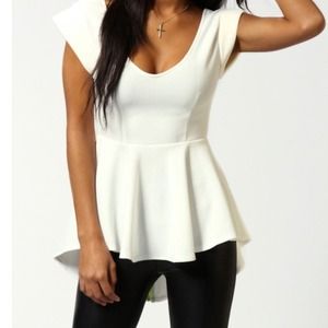 White Peplum Shirt