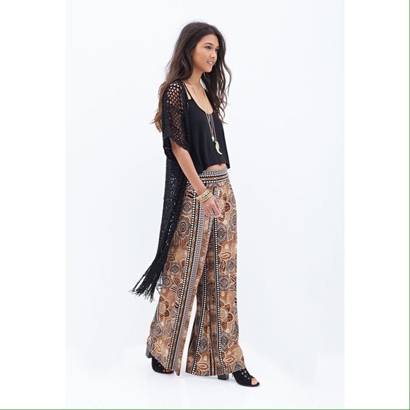 Abstract Printed Wide Leg Pants - Picture 1 of 3