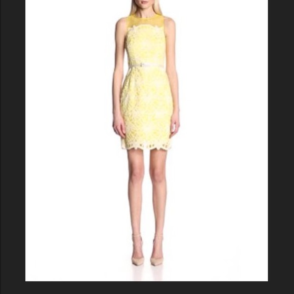 Maggie London yellow lace dress