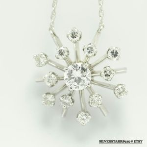 Sold: 14k White gold 1.2CT tw diamond snowflake