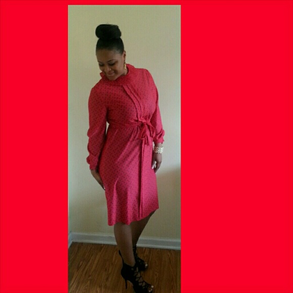 (SOLD) Classy Red Heury-Lee Vintage Dress