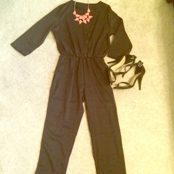 Black V-Neck Jumpsuit