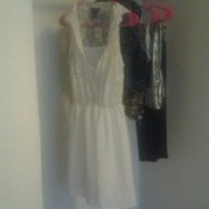 Cream White in gold dress