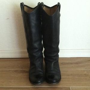 Frye Melissa Button Black Boots