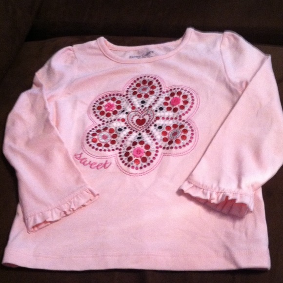 Pink flower long sleeve top