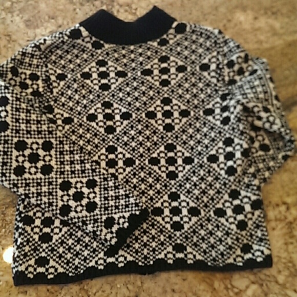 Talbots Black and White Zippered Cardigan M - Picture 4 of 4