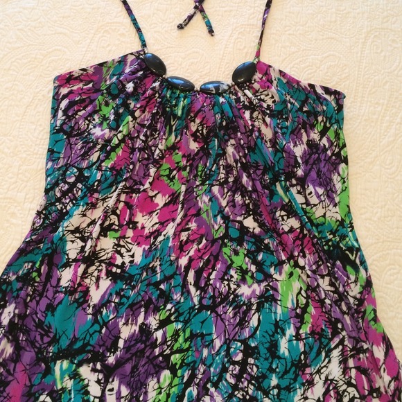 Colorful and floral halter top