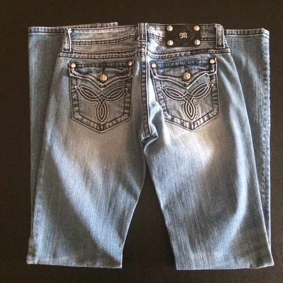 New Miss Me 28 x 34 Flap Pocket Jeans Bootcut