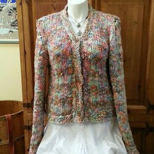 Colorful Chunky Knit Oversized Boho Sweater