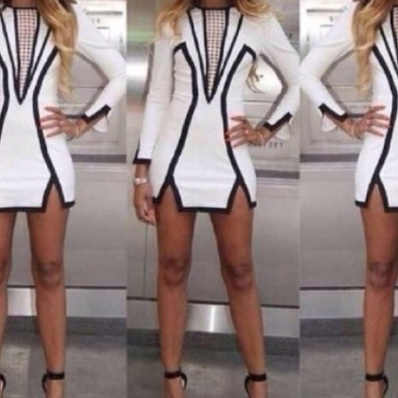 Black and white bodycon dress