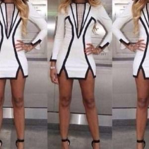Black and white bodycon dress