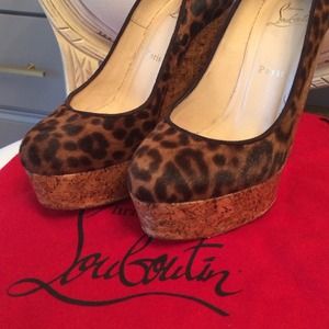 💯% Authentic Christian Louboutin Leopard Wedges