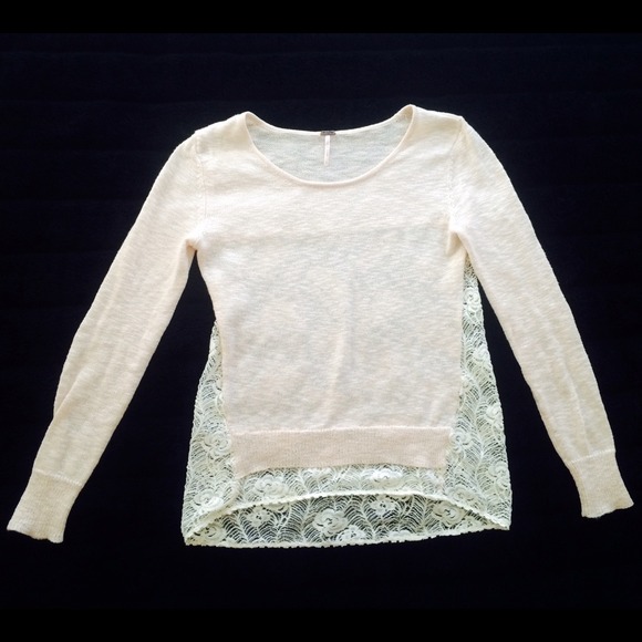 Baby Pink Sweater Top With Lace