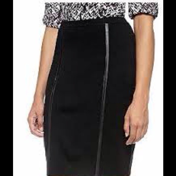 Calvin Klein sweater skirt leather piping