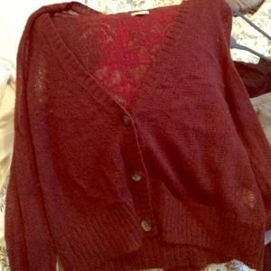 Aerie red / maroon cardigan Sweater