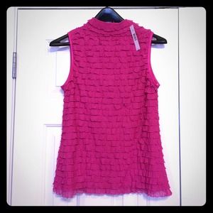 New Directions Petite hot pink ruffle tank