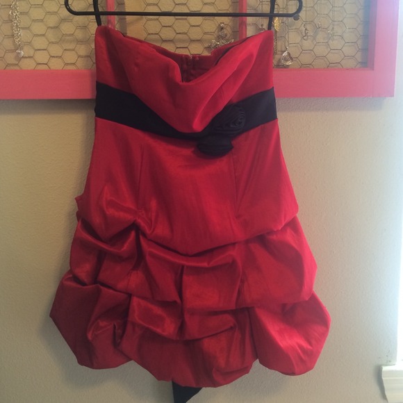 Red and black dress