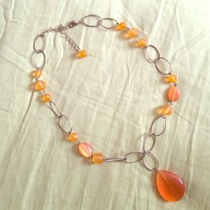 Cute orange & silver necklace