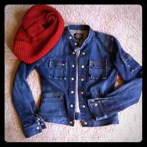 Military inspired denim jacket