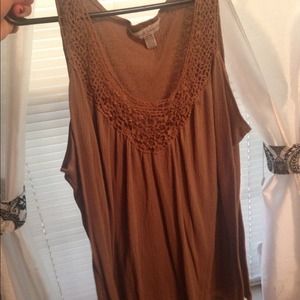 Tan loose top and green top. Bundle. :)