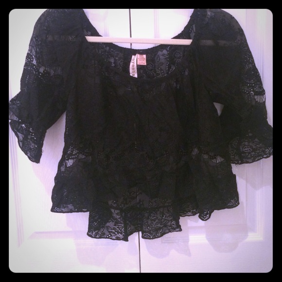 Black Lace Top High-Low