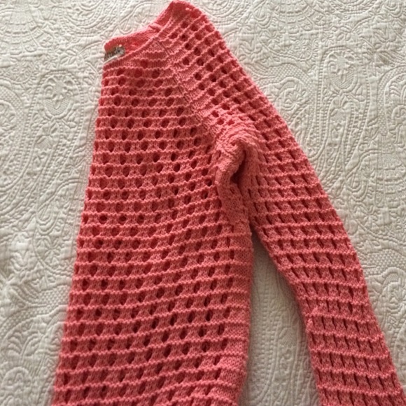 Cropped coral sweater