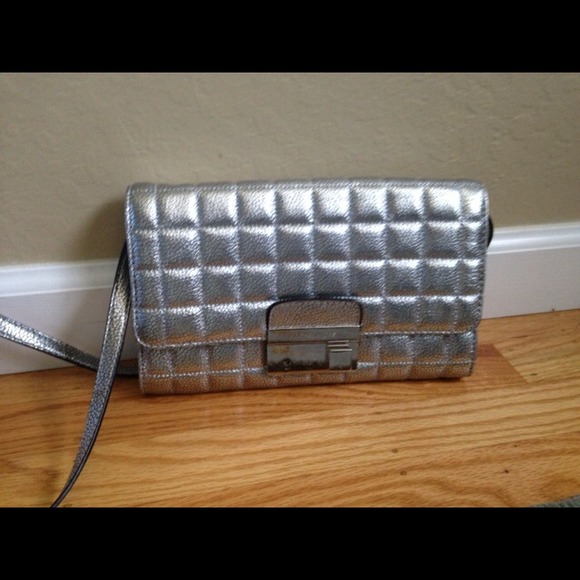 Michael Kors Metallic Silver Crossbody Purse