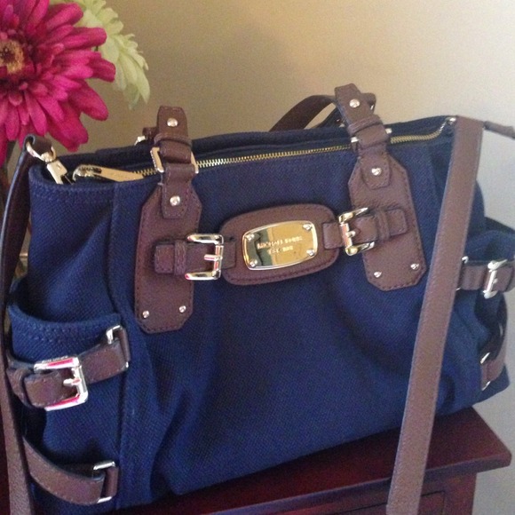 Michael Kors navy canvas purse