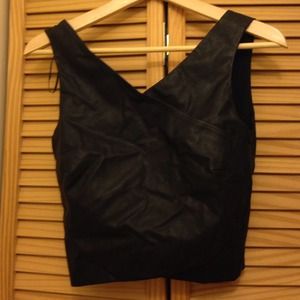 Zara faux leather top.  Great with skirt or pants