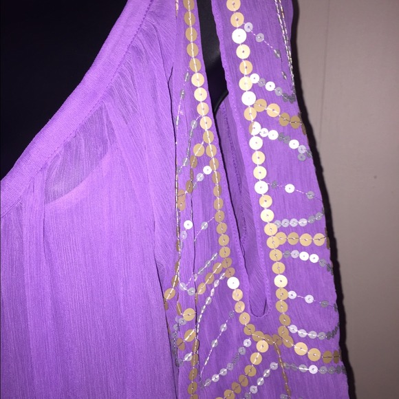 Nicole Miller Large Gorgeous Purple Top - Picture 2 of 4